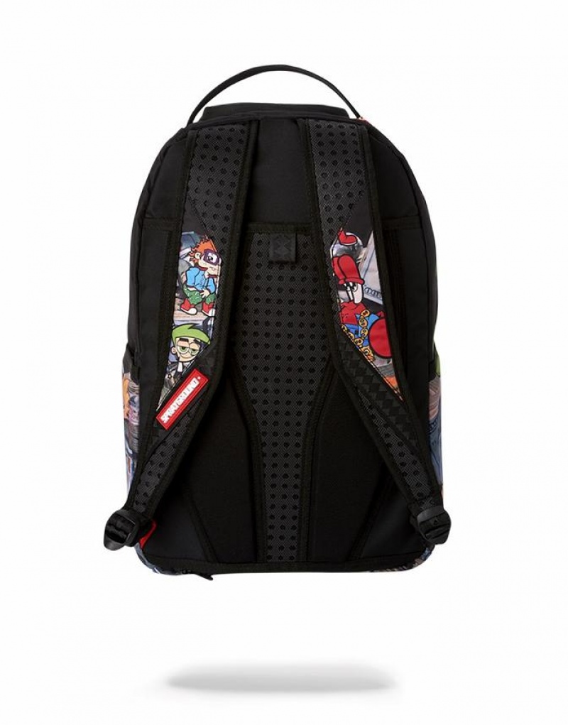 Black Men's Sprayground 90's Nick Backpacks | XFEM19274