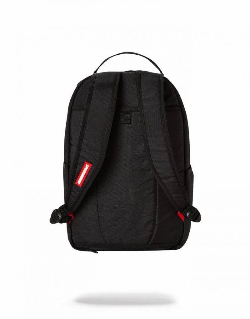 Black Men's Sprayground Angled Ghost Shark Backpacks | BAFW08453