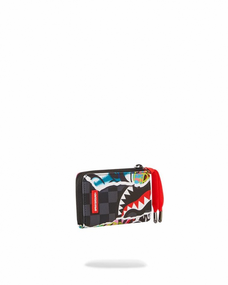 Black Men's Sprayground Artistic Pursuit Wallets | GKYD01532