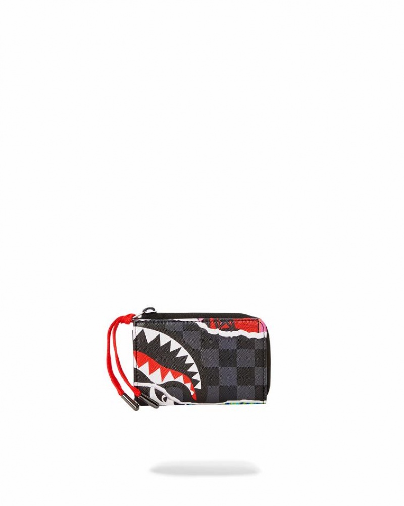 Black Men's Sprayground Artistic Pursuit Wallets | GKYD01532