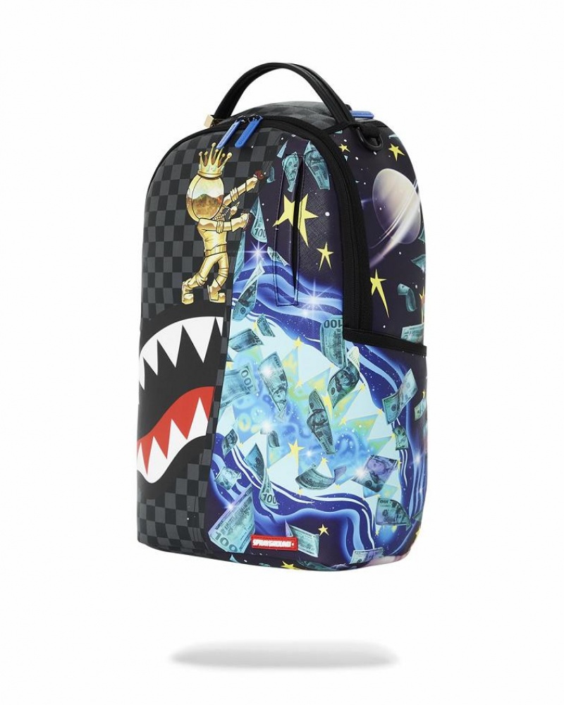 Black Men's Sprayground Astromane Backpacks | WNHX19348