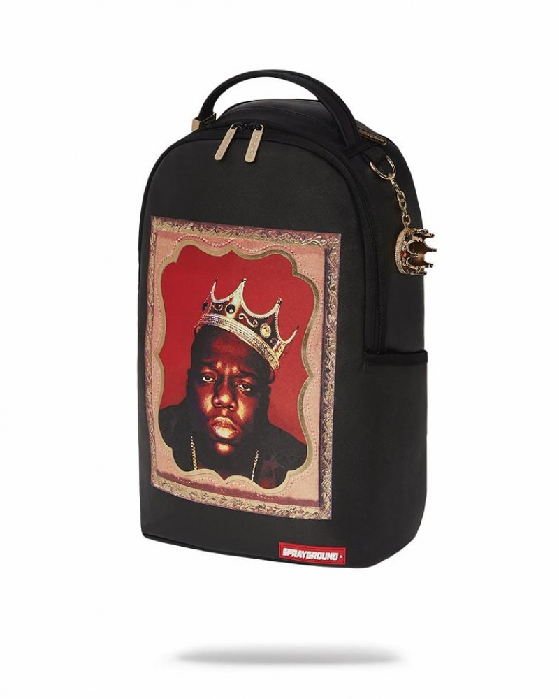 Black Men's Sprayground Biggie Backpacks | NKMS58074