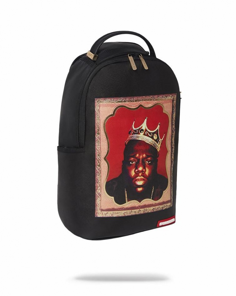 Black Men's Sprayground Biggie Backpacks | NKMS58074