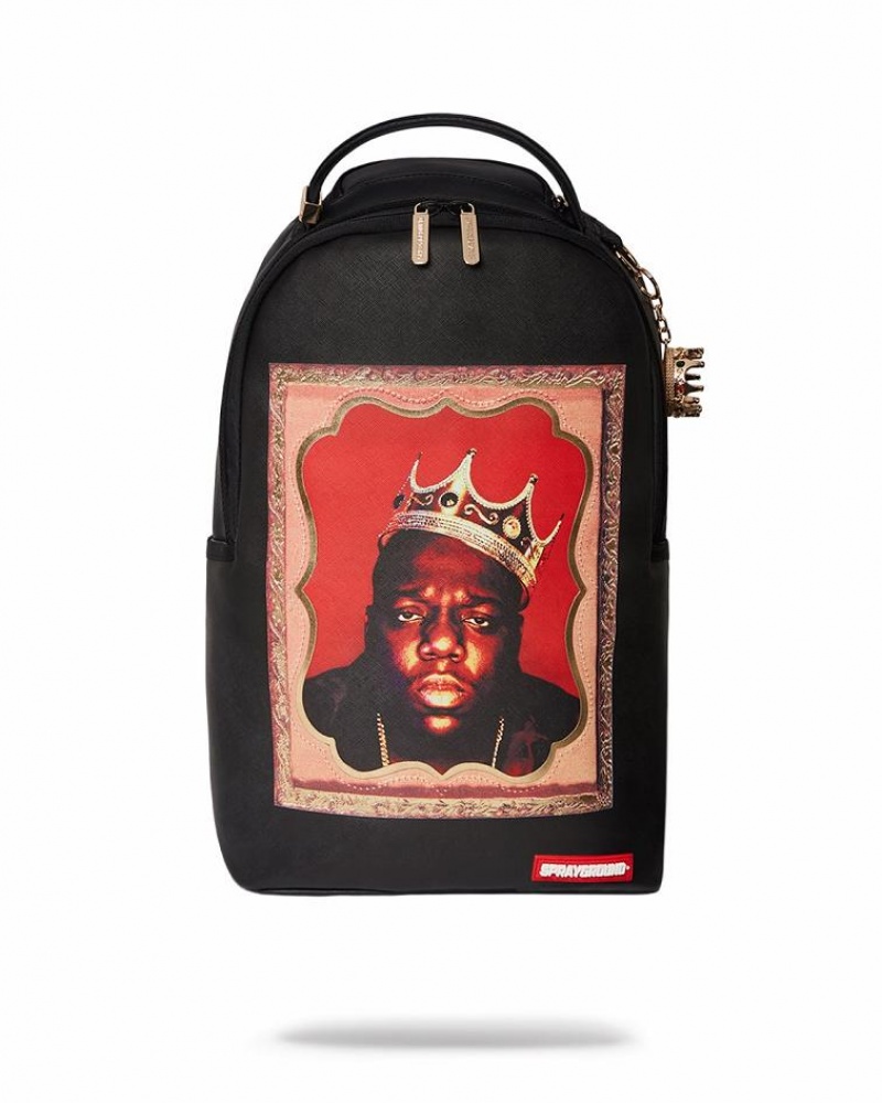 Black Men\'s Sprayground Biggie Backpacks | NKMS58074