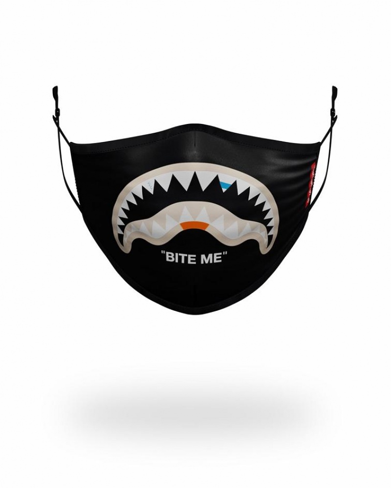 Black Men\'s Sprayground Bite Me Shark Face Masks | IOWB90462