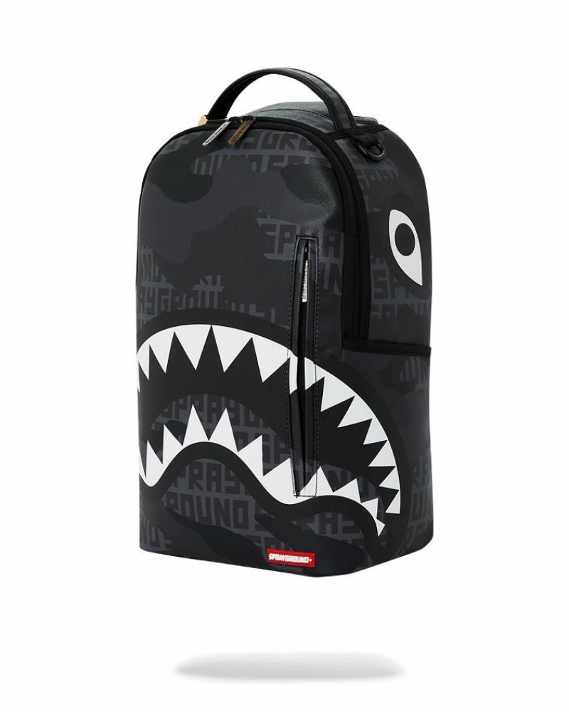 Black Men's Sprayground Casper Hiding In Plain Sight Backpacks | YDKJ87029