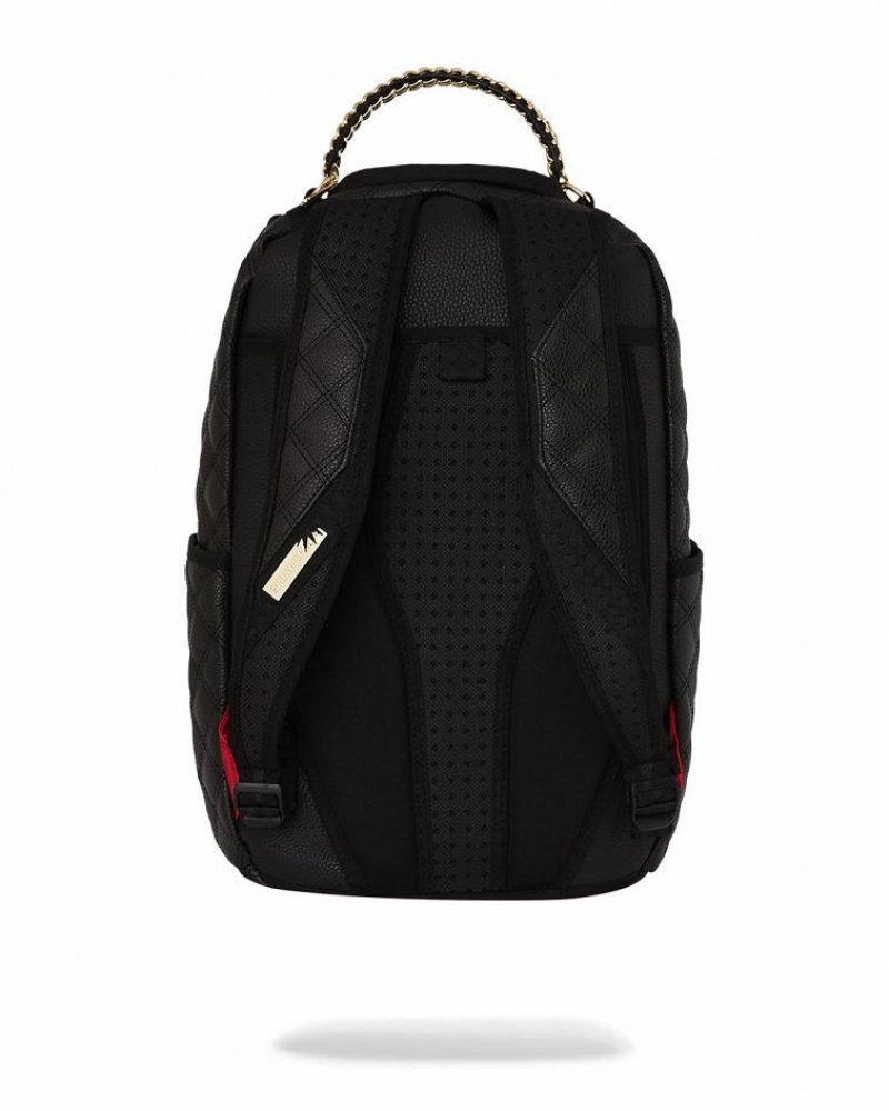 Black Men's Sprayground Catwalk Currency Backpacks | YDFI90345