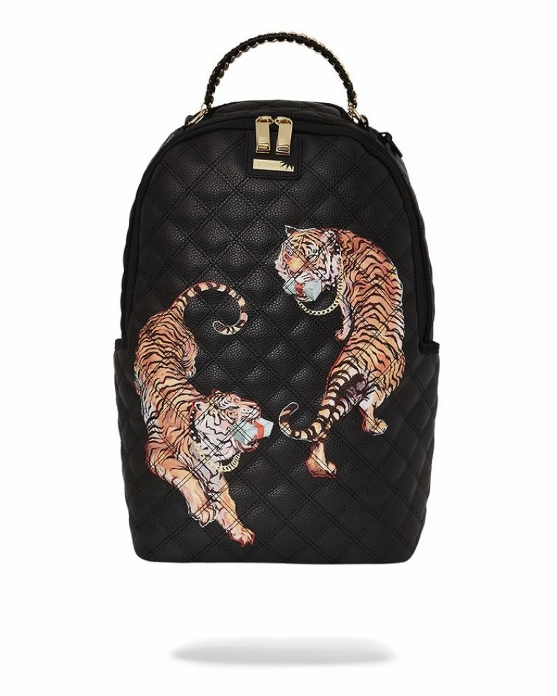 Black Men\'s Sprayground Catwalk Currency Backpacks | YDFI90345