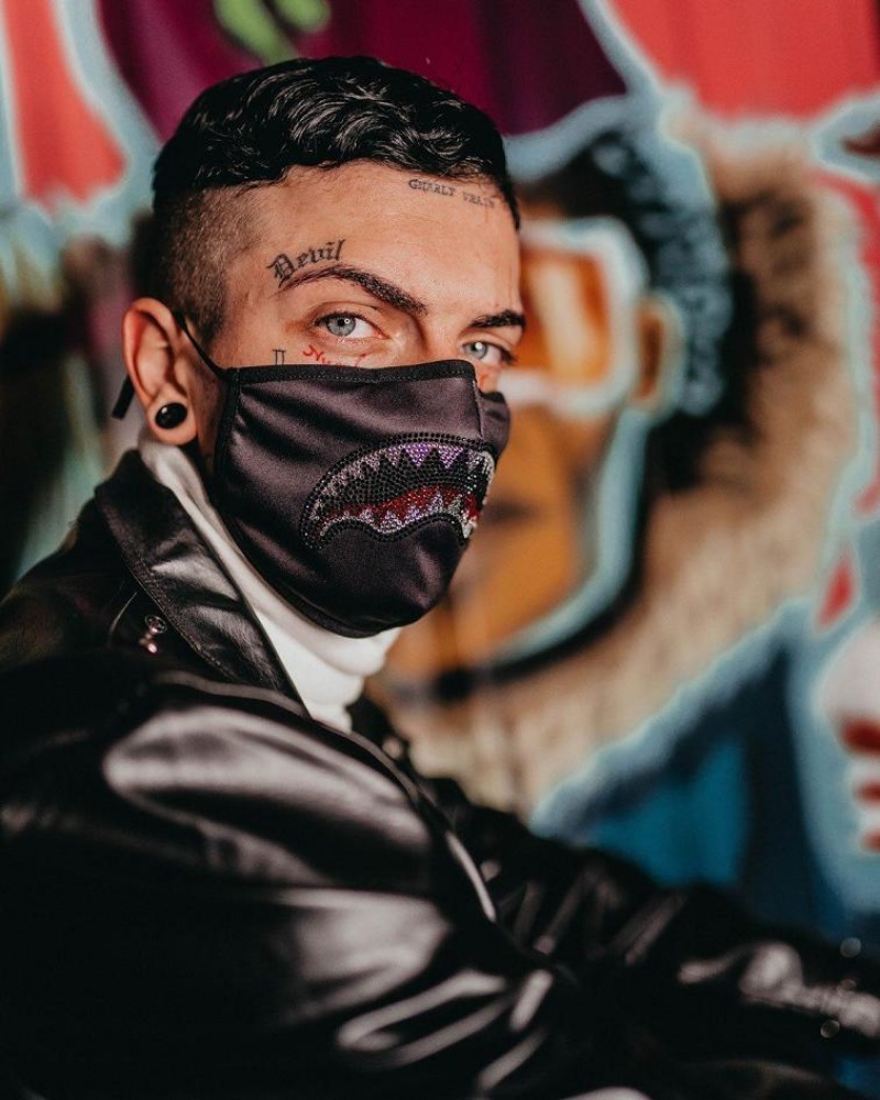 Black Men's Sprayground Clearcut Face Masks | TJNZ36507