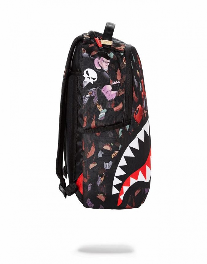 Black Men's Sprayground Deadpool Backpacks | AYZK53642