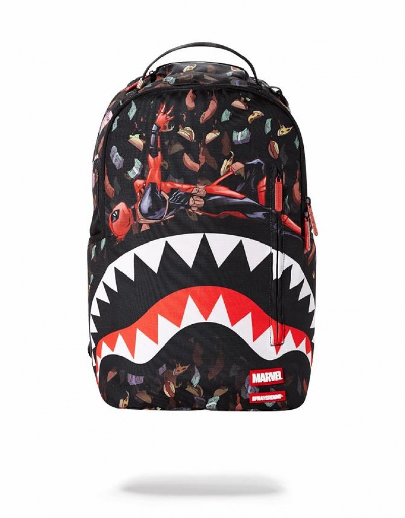 Black Men\'s Sprayground Deadpool Backpacks | AYZK53642