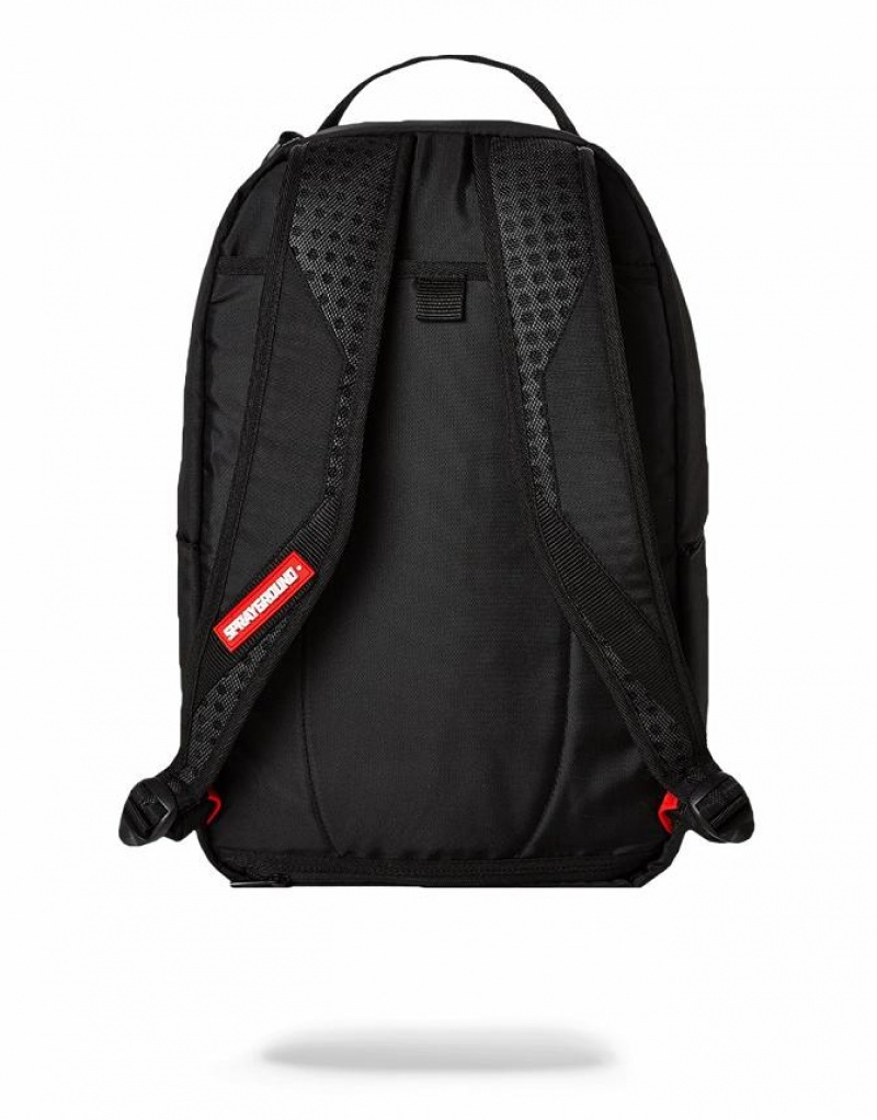 Black Men's Sprayground Double Cargo Side Shark Backpacks | WNMK48395