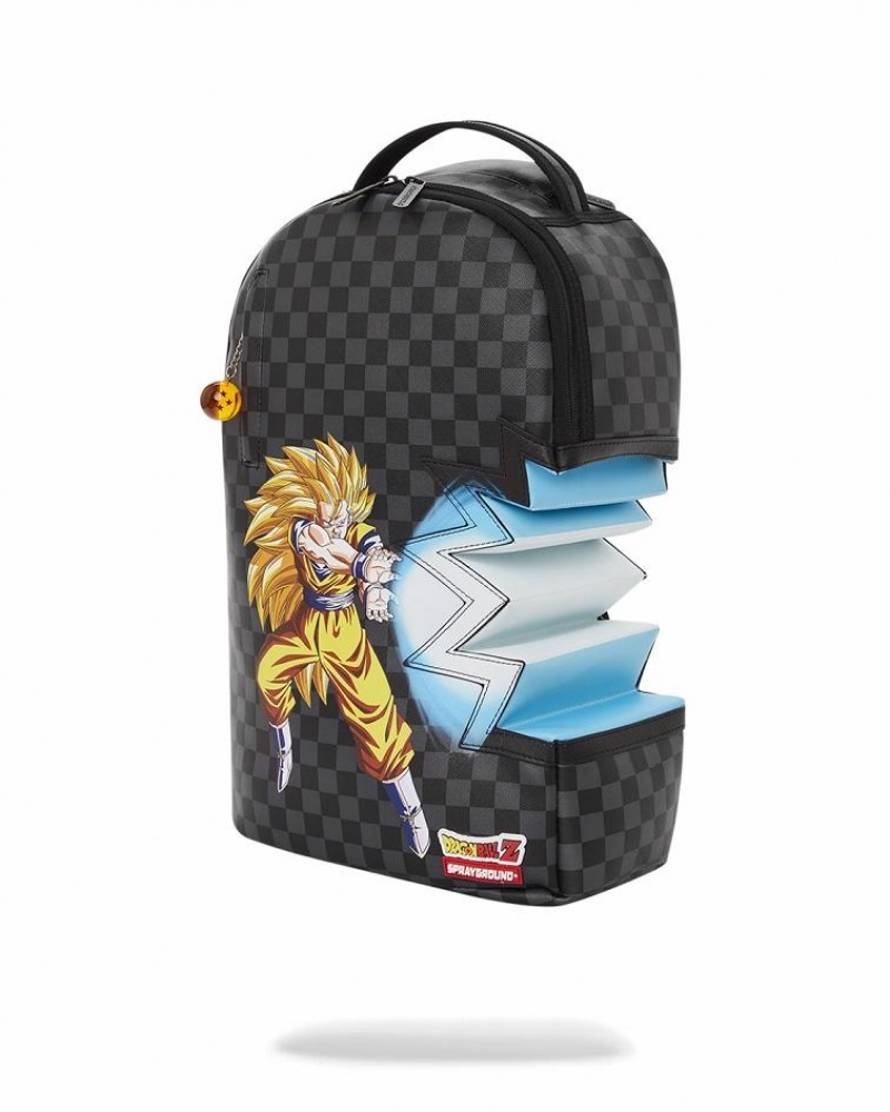 Black Men's Sprayground Dragon Ball Z Kamehameha Backpacks | SJLR60731