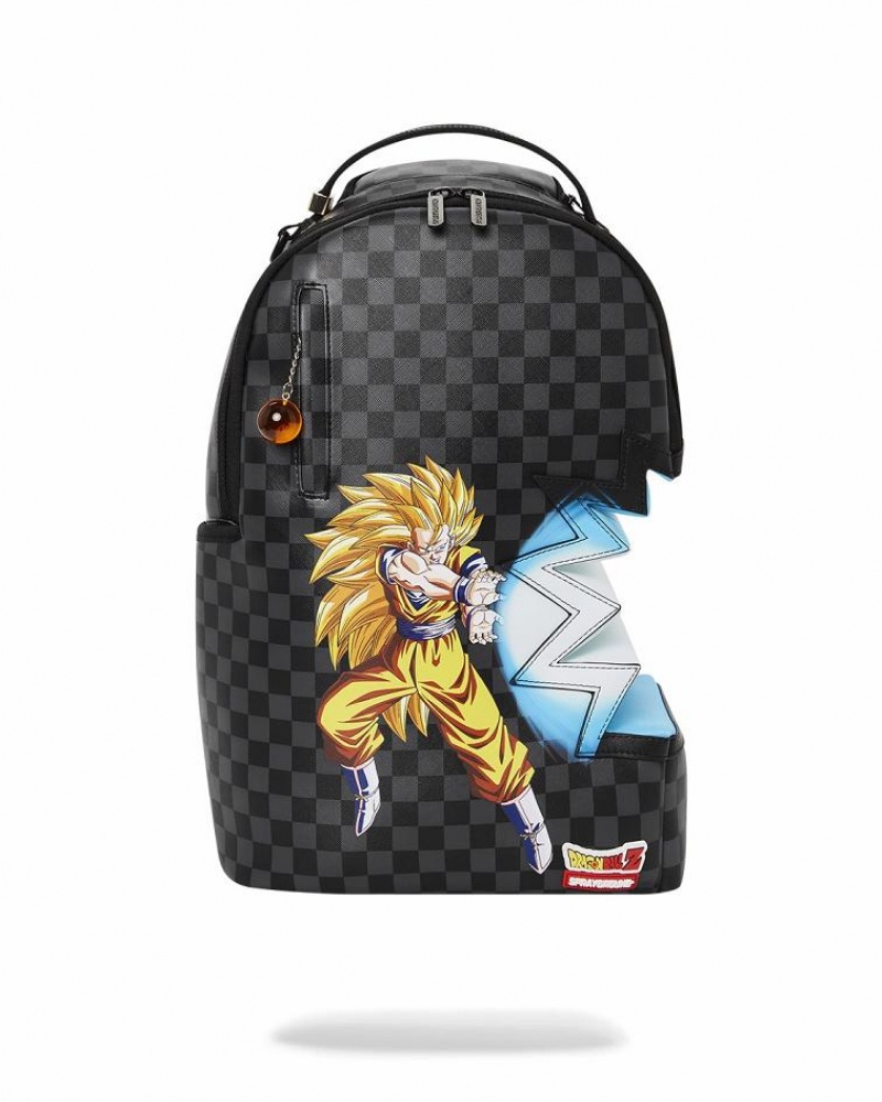 Black Men\'s Sprayground Dragon Ball Z Kamehameha Backpacks | SJLR60731