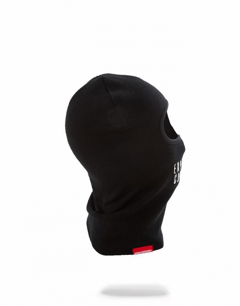 Black Men's Sprayground Explicit Content Ski Mask | BFGT09834