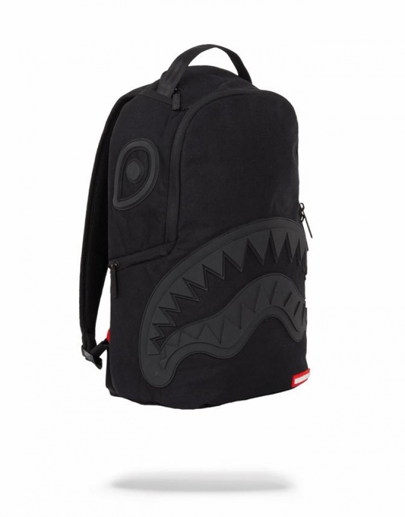 Black Men's Sprayground Ghost Rubber Shark Backpacks | ZDGK37564