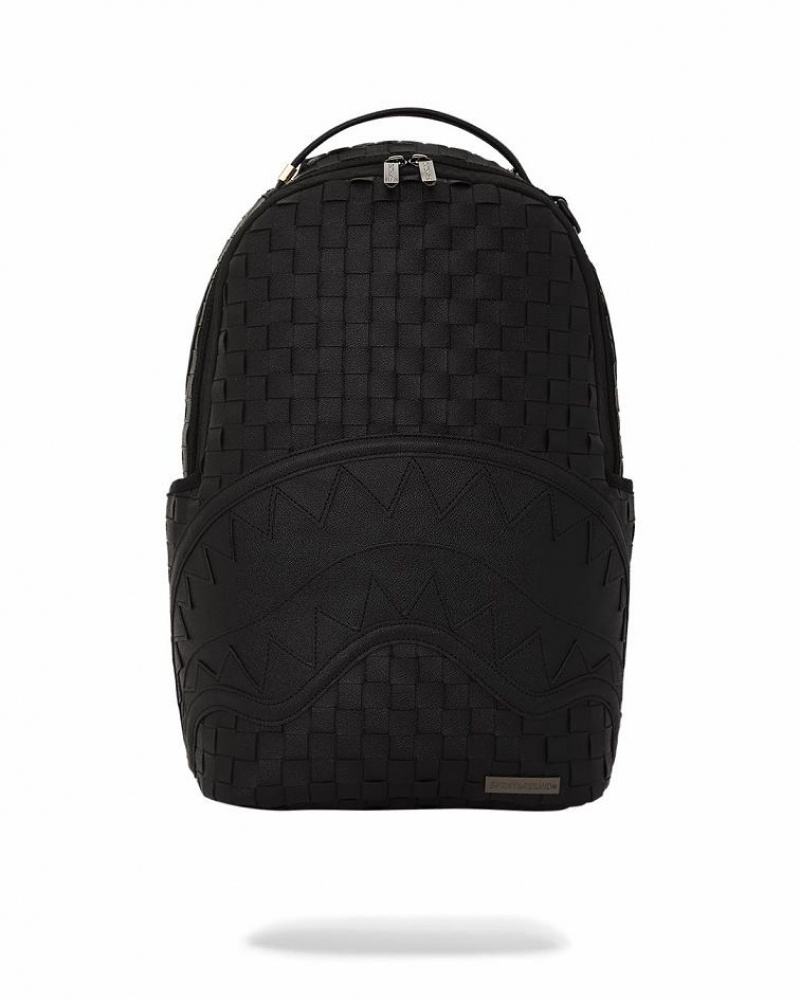 Black Men\'s Sprayground Handwoven Cut & Sew Backpacks | RJZV98267