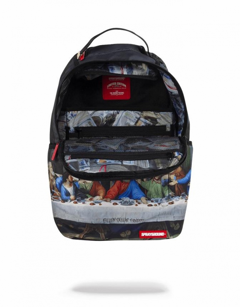 Black Men's Sprayground Last Pay Out Backpacks | IOTF47398