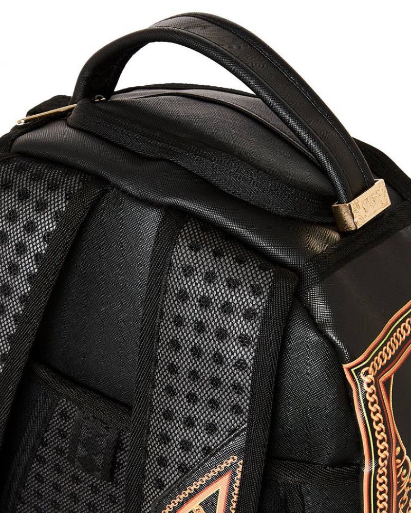 Black Men's Sprayground Luck You Backpacks | XPDR36045