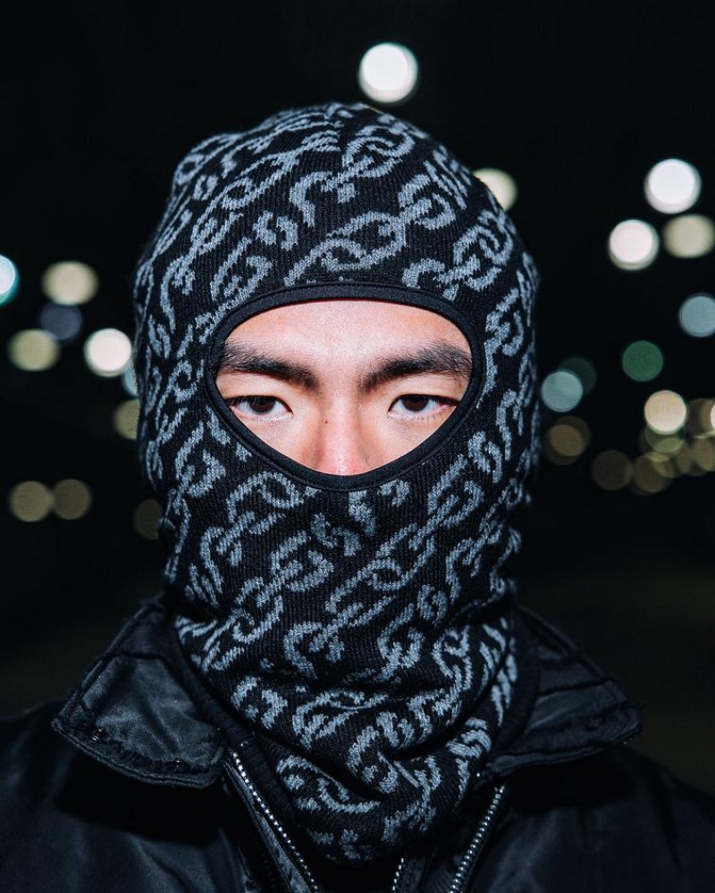 Black Men's Sprayground Magnetic Pulse Ski Mask | MCYU27195