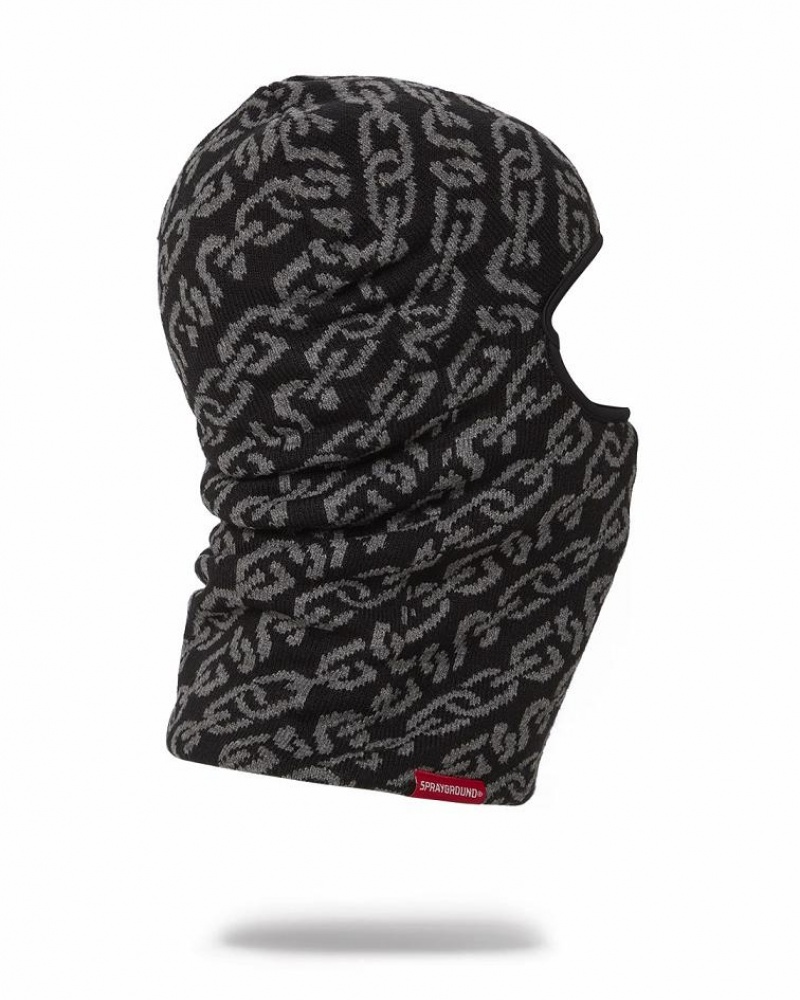 Black Men's Sprayground Magnetic Pulse Ski Mask | MCYU27195