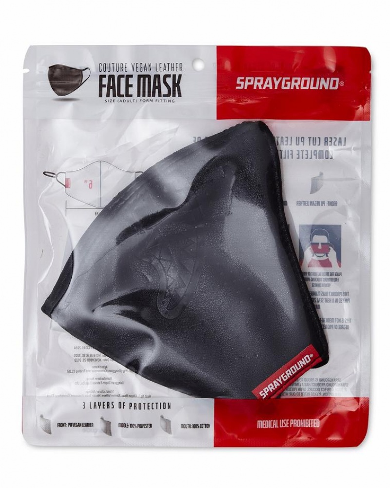 Black Men's Sprayground Midnight Shark Face Masks | BEJZ07398