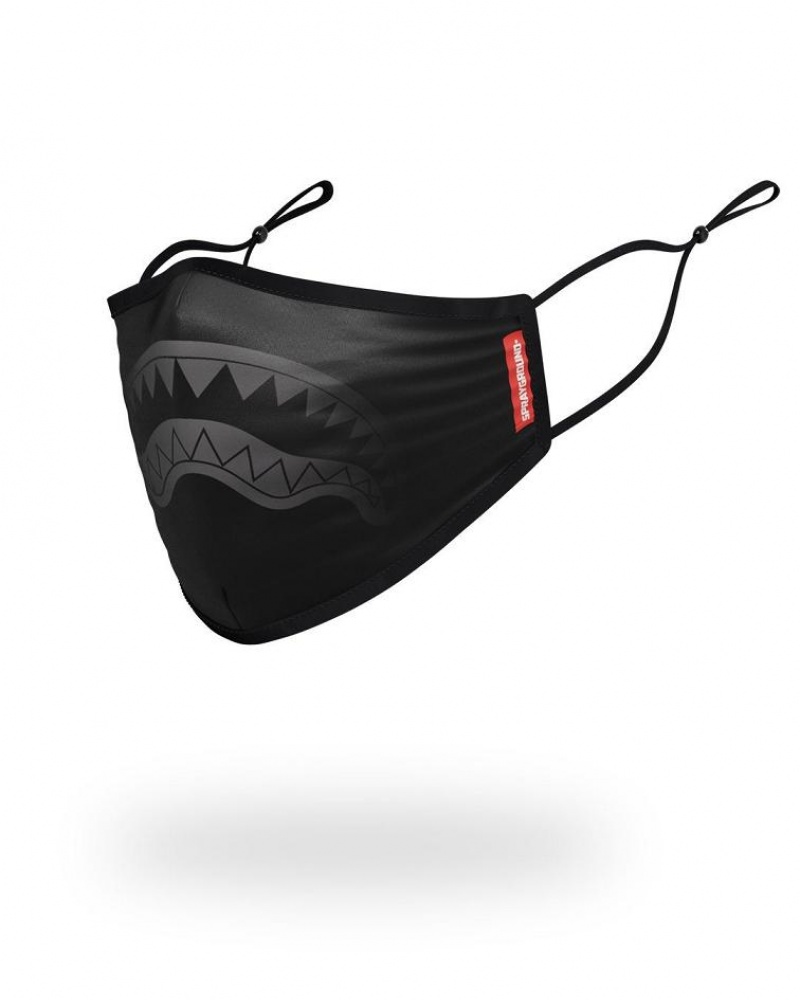 Black Men's Sprayground Midnight Shark Face Masks | ZUML57624