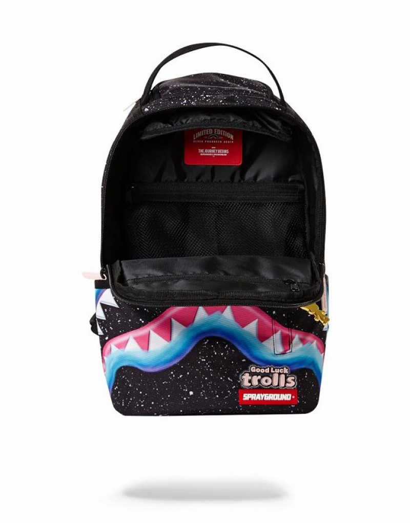 Black Men's Sprayground Mini Troll Fury Backpacks | FQOH45738