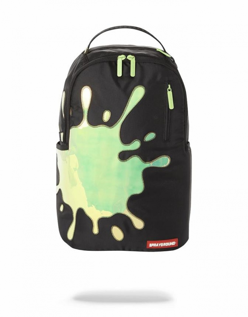 Black Men\'s Sprayground Mirror Reflective Splat Backpacks | JNHU01924