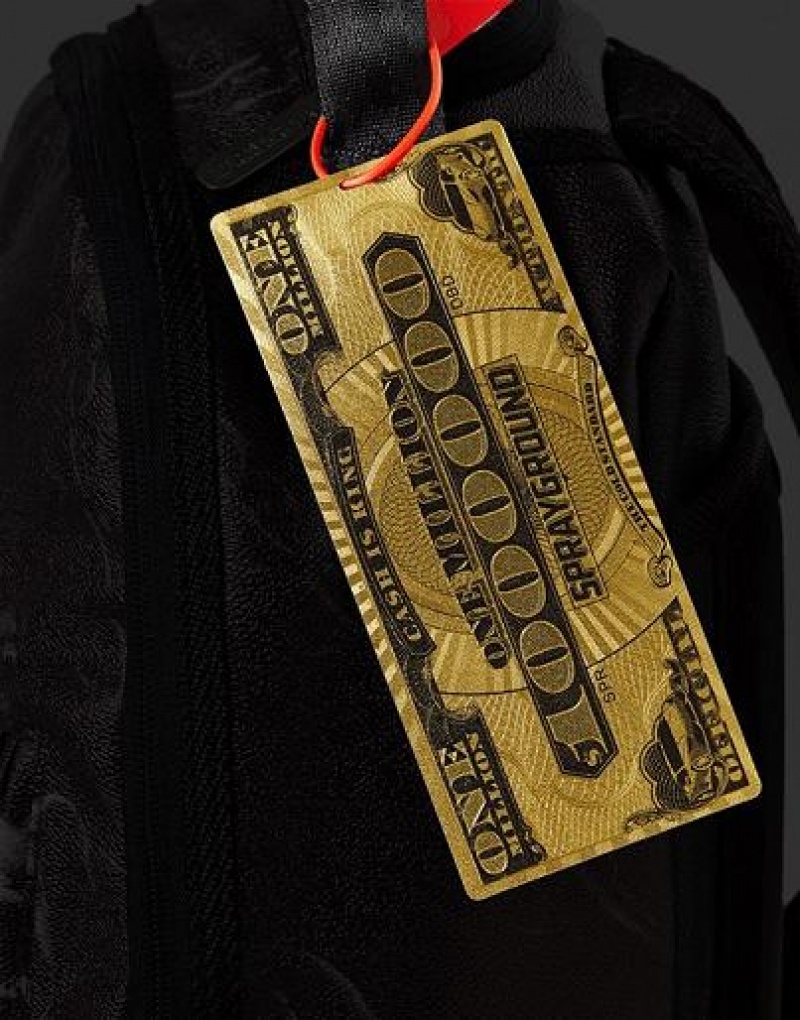 Black Men's Sprayground Money Drips Backpacks | DYEJ04921