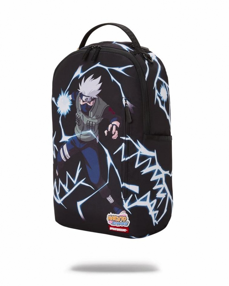 Black Men's Sprayground Naruto Backpacks | DGFB68271