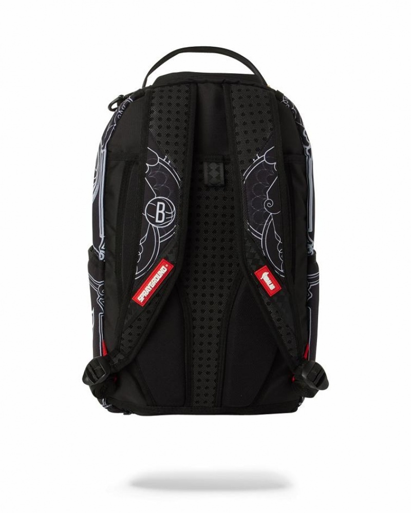 Black Men's Sprayground Nba Durant Money Backpacks | OLKX41360