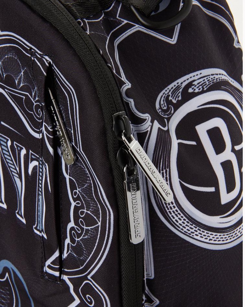 Black Men's Sprayground Nba Durant Money Backpacks | OLKX41360