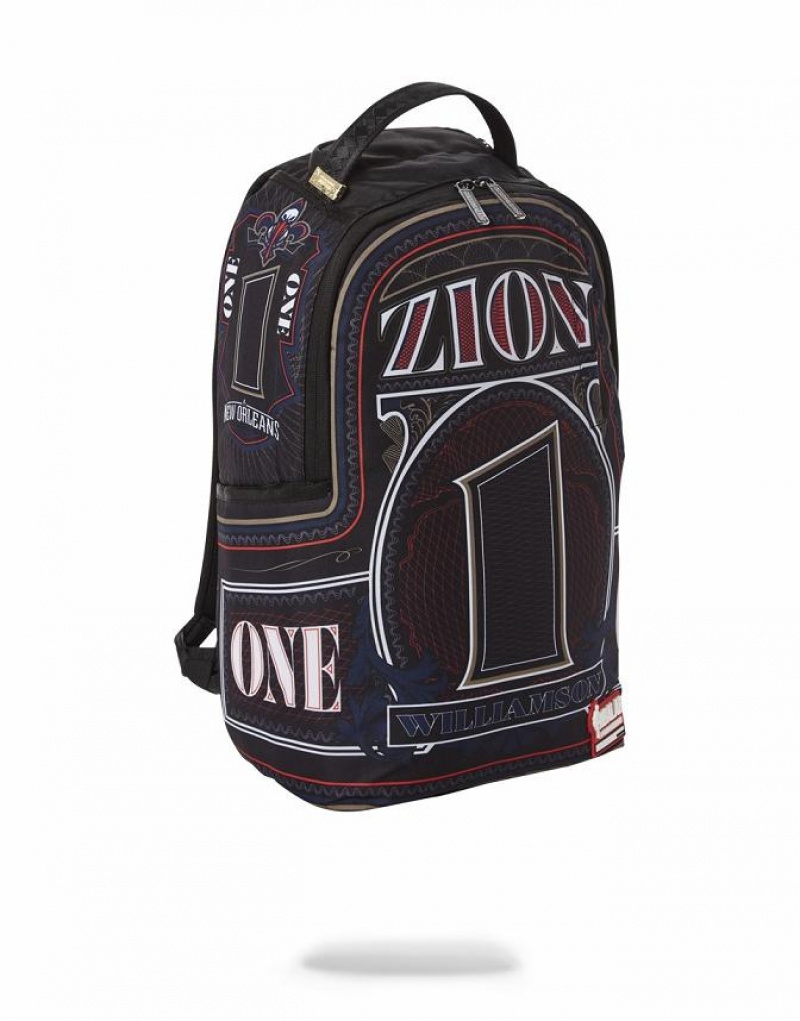 Black Men's Sprayground Nba Zion Money Backpacks | NKXO47162