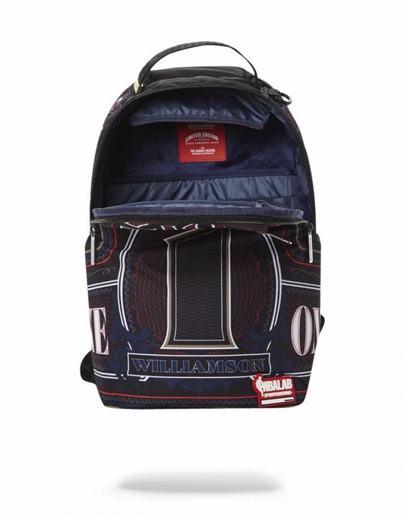 Black Men's Sprayground Nba Zion Money Backpacks | NKXO47162