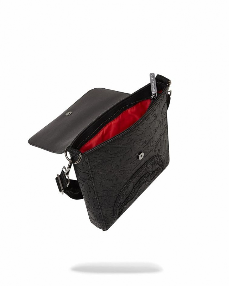 Black Men's Sprayground Nightflight G800 Slings Bag | TRVB76810