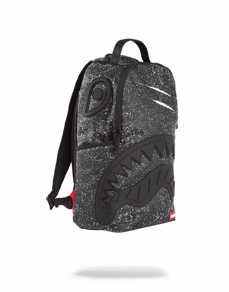 Black Men's Sprayground Party Shark Backpacks | GOSL25978