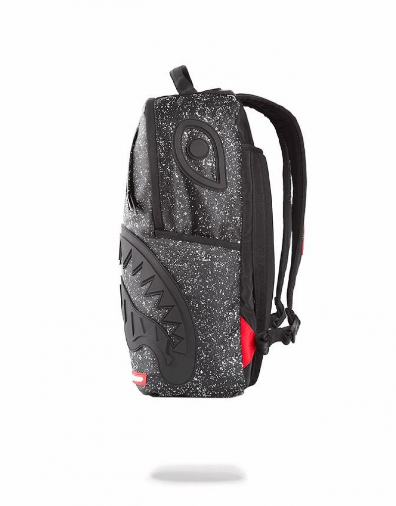 Black Men's Sprayground Party Shark Backpacks | GOSL25978