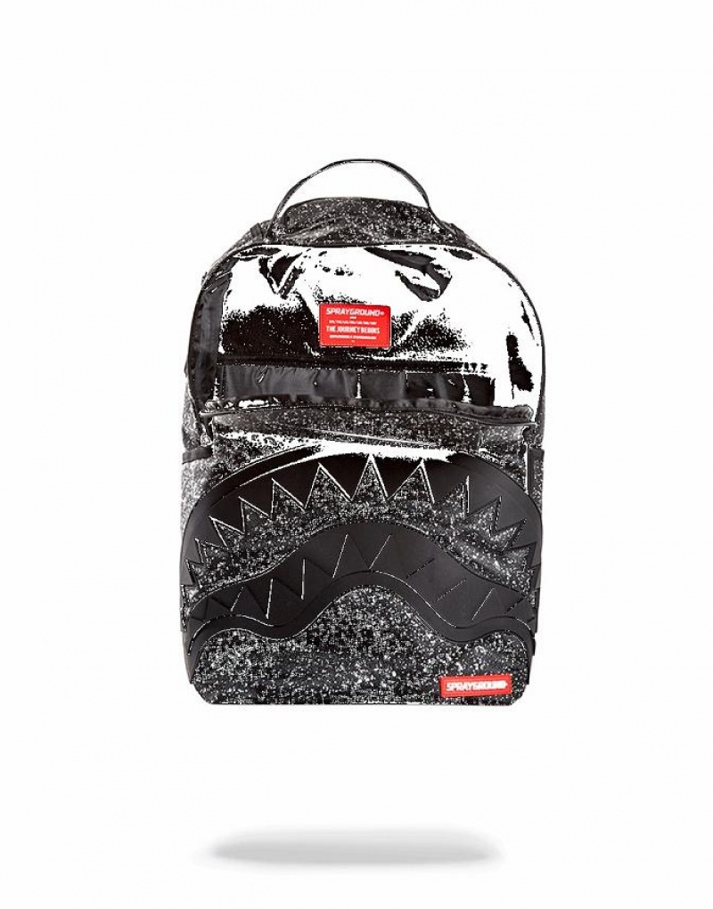 Black Men's Sprayground Party Shark Backpacks | GOSL25978