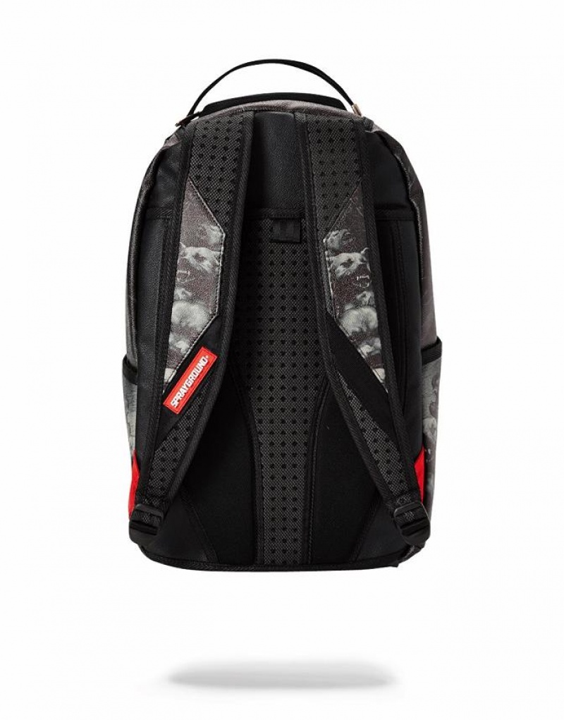 Black Men's Sprayground Pitbulls Backpacks | PUGQ96852