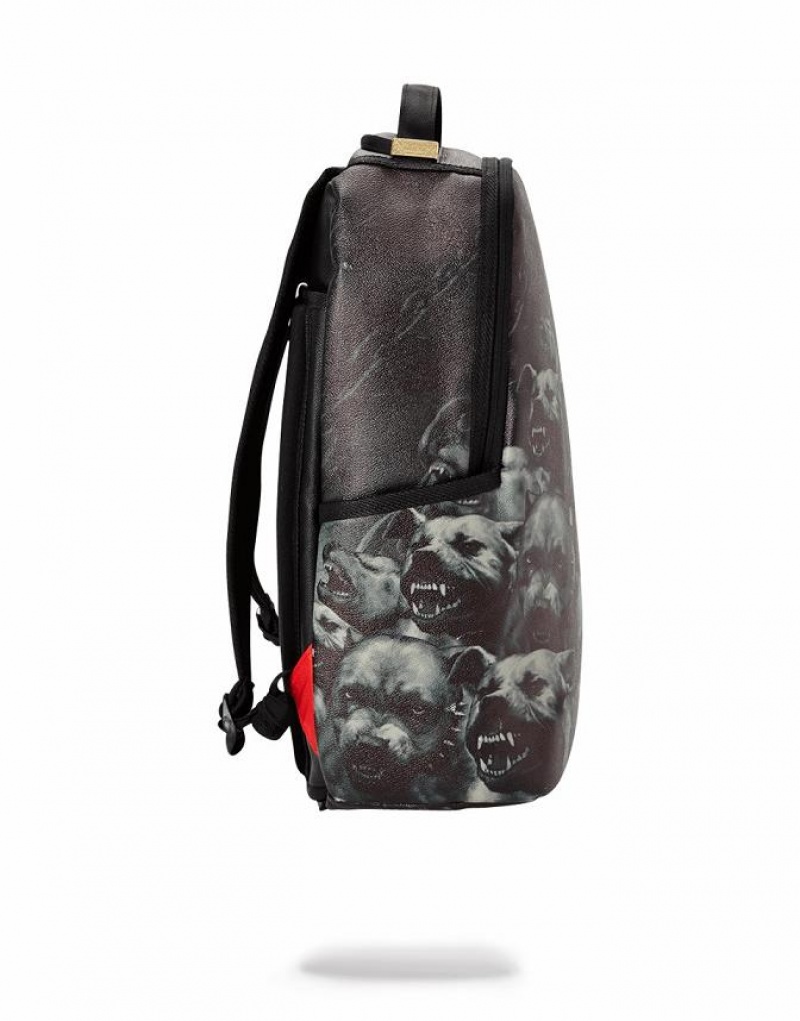 Black Men's Sprayground Pitbulls Backpacks | PUGQ96852