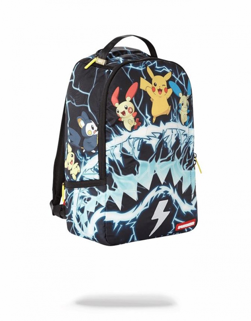 Black Men's Sprayground Pokemon Backpacks | XEOT08351