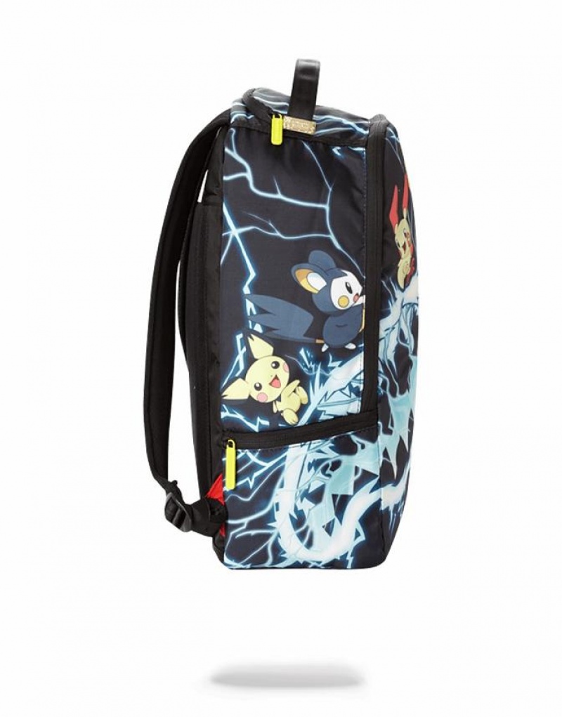 Black Men's Sprayground Pokemon Backpacks | XEOT08351