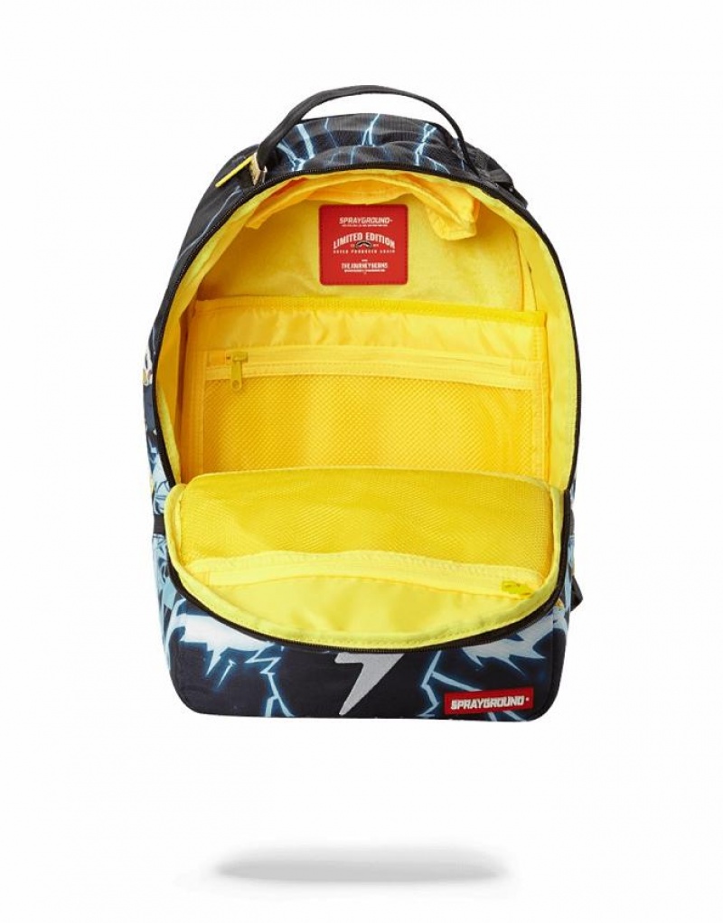 Black Men's Sprayground Pokemon Backpacks | XEOT08351