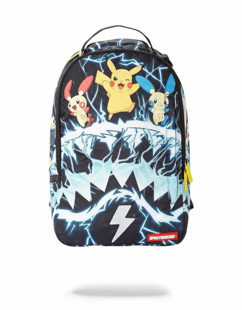 Black Men\'s Sprayground Pokemon Backpacks | XEOT08351