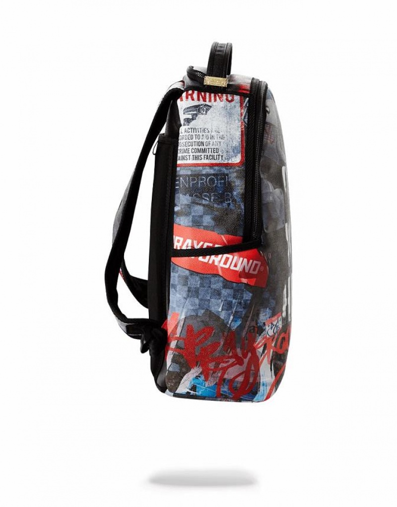 Black Men's Sprayground Post No Bills Exclusive Backpacks | PECF83127