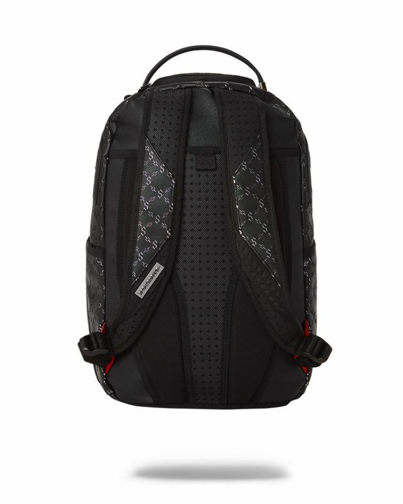 Black Men's Sprayground Pri$m Superjet Backpacks | QCMZ32406