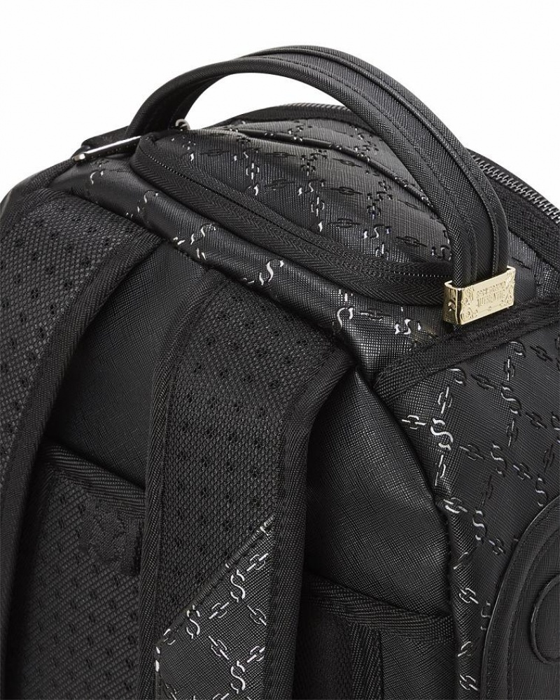 Black Men's Sprayground Pri$m Superjet Backpacks | QCMZ32406