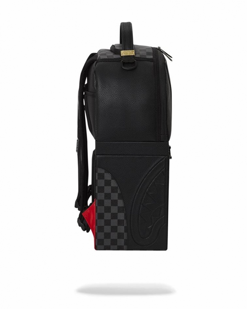 Black Men's Sprayground Raceway Shadow Phantom Backpacks | ADWP78943