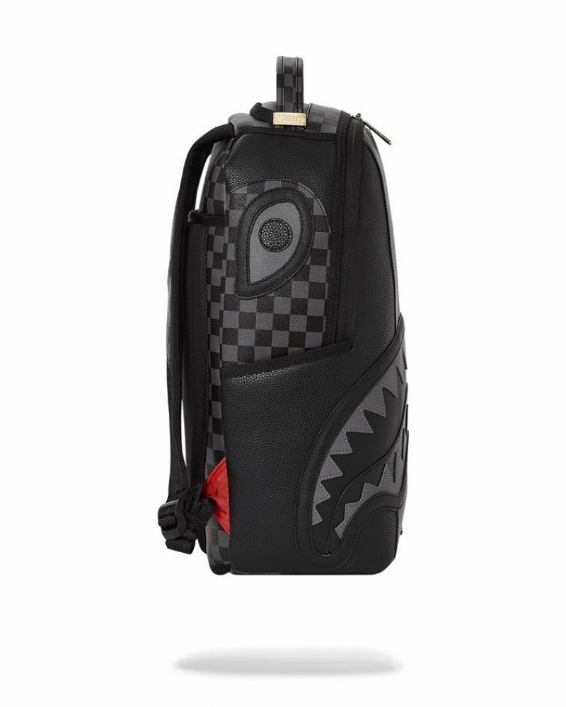 Black Men's Sprayground Raceway Shadow Phantom Backpacks | SDQP92706